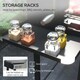 image 5 of Outsunny Charcoal Spit Roasting Machine w/ 3-Tier Grill Grate & Foldable Shelves