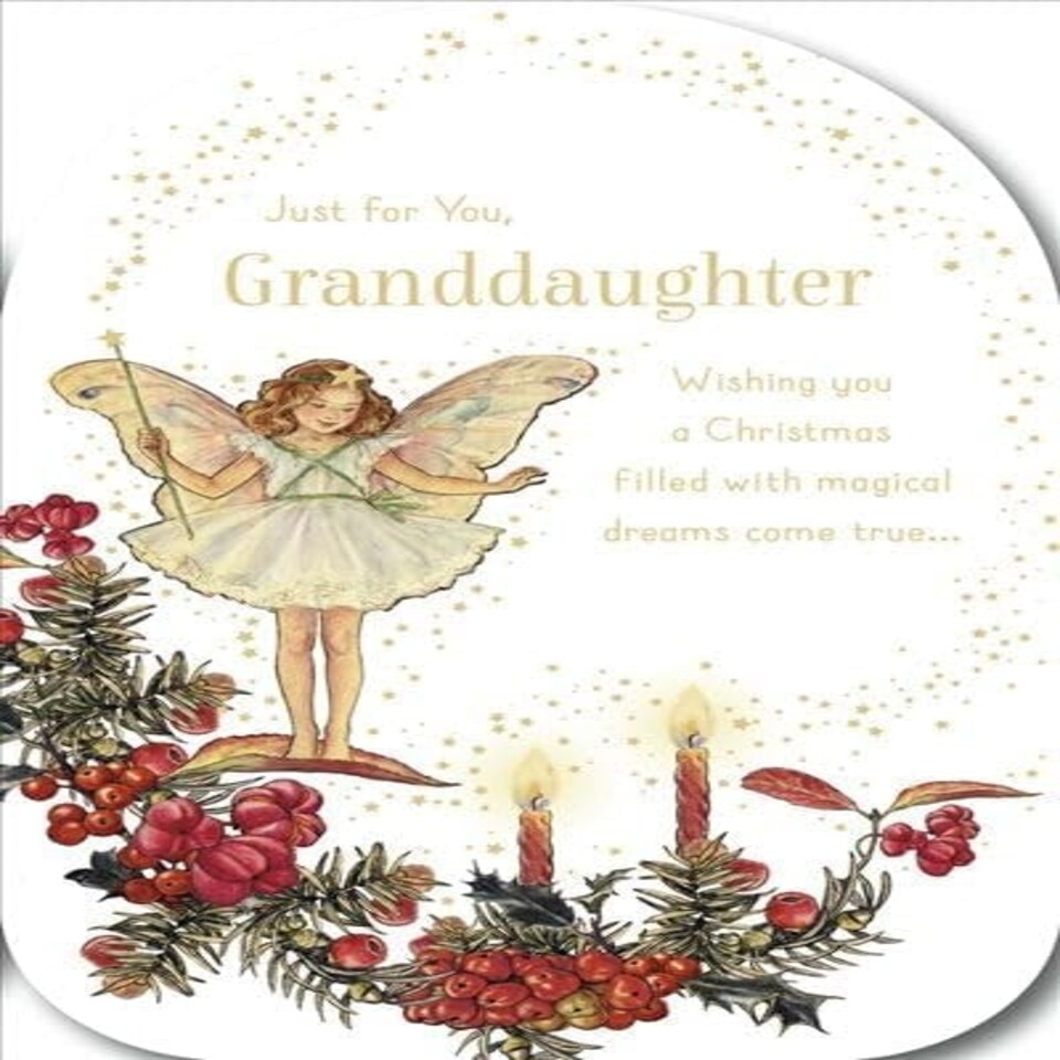 image 1 of Fairy Girl, Stars and Candles Granddaughter Christmas Card