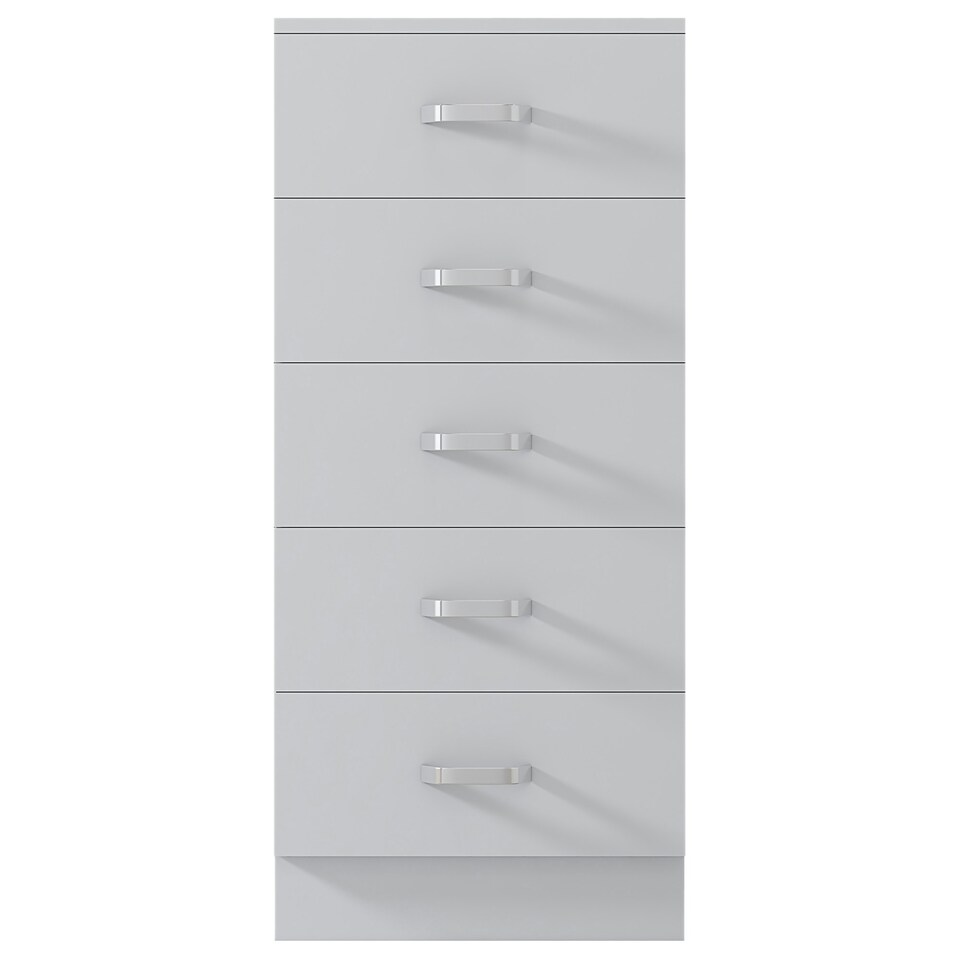 image 1 of FWStyle Tunis 5 Drawer Tallboy Slim Chest Of Drawers - Matt White