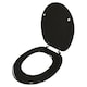 image 1 of 18" MDF Universal Bathroom WC Toilet Seat Quick Easy Fit Wooden 18 inch Coloured Black
