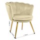 image 3 of FLORA Petal Chair Velvet Upholstered Fabric - Champagne Yellow | Champagne