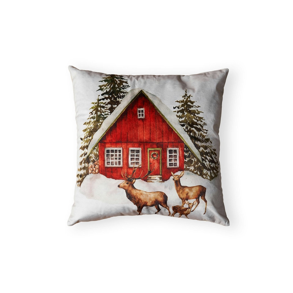 image 1 of BHS Christmas Winter Home Cushion, Green Green | Green