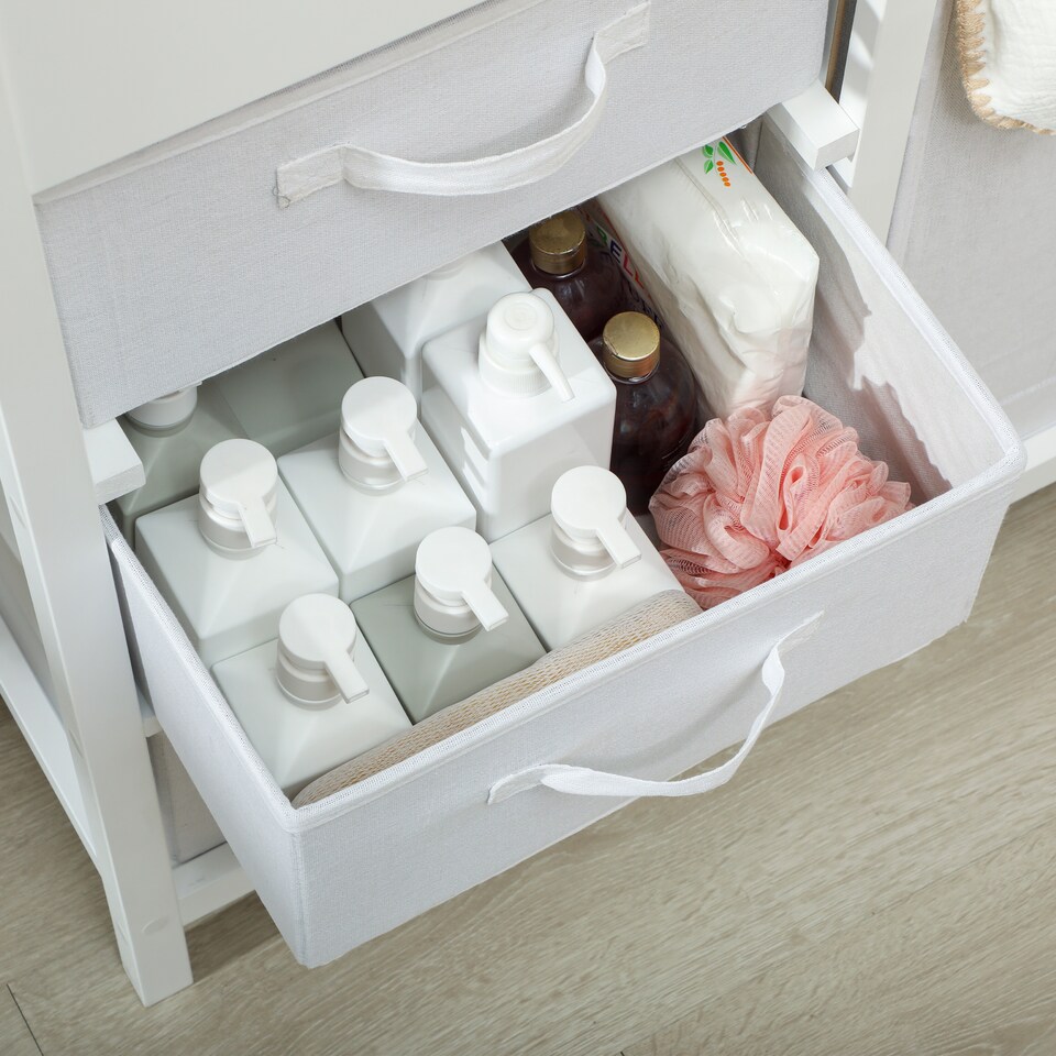 image 1 of AIYAPLAY Baby Changing Table with 4 Drawers, Nursery Diaper Baby Changing Unit for 0-12 Months (max. 11kg), with Mat, Infant Care Station for Bedroom Nursery | White