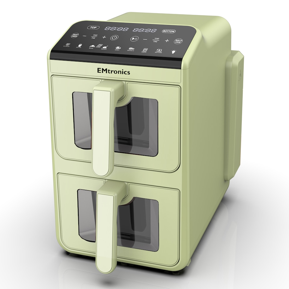 image 1 of EMtronics 10L Stack Dual Air Fryer - Sage Green
