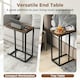 image 6 of COSTWAY C-Shaped End Table Sofa Side Table Coffee | Brown