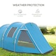 image 4 of Outsunny 3-4 Persons Tunnel Tent, Two Room Camping Tent w/ Windows, Black