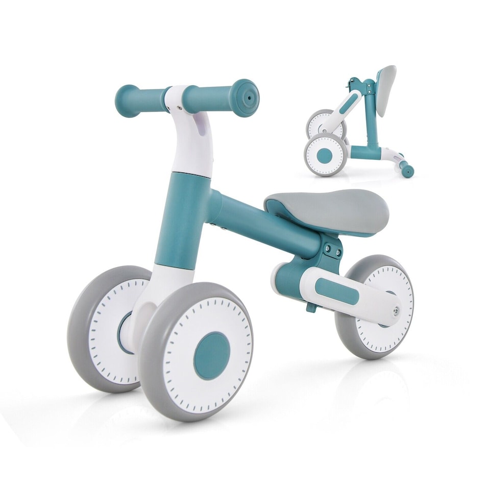 image 1 of COSTWAY Baby Balance Bike 4 Wheels Toddler Blue