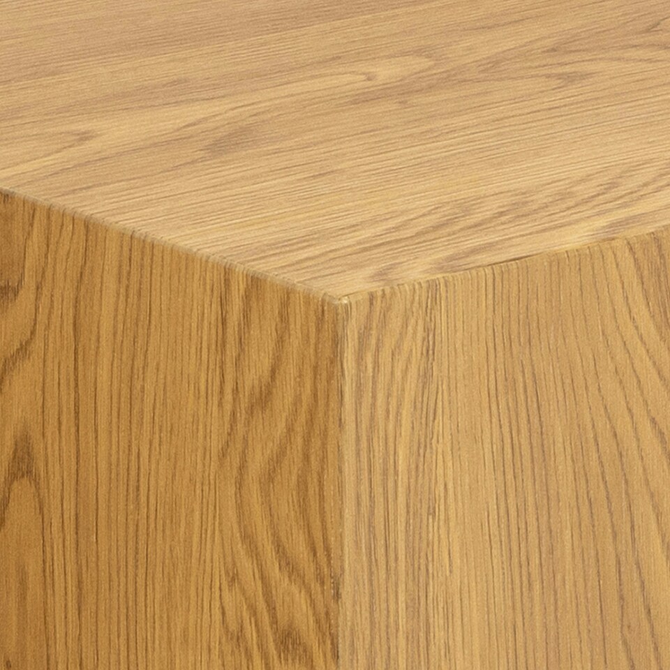 image 1 of Dice Square Coffee Table Set in Oak Effect