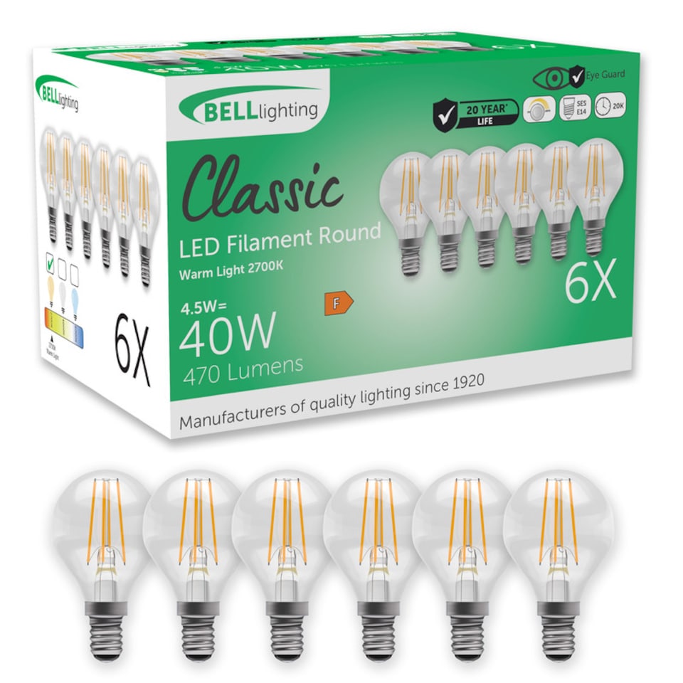image 1 of BELL Lighting E14 Dimmable LED Filament Golf Ball 4.7W Light Bulb Warm White 2700K