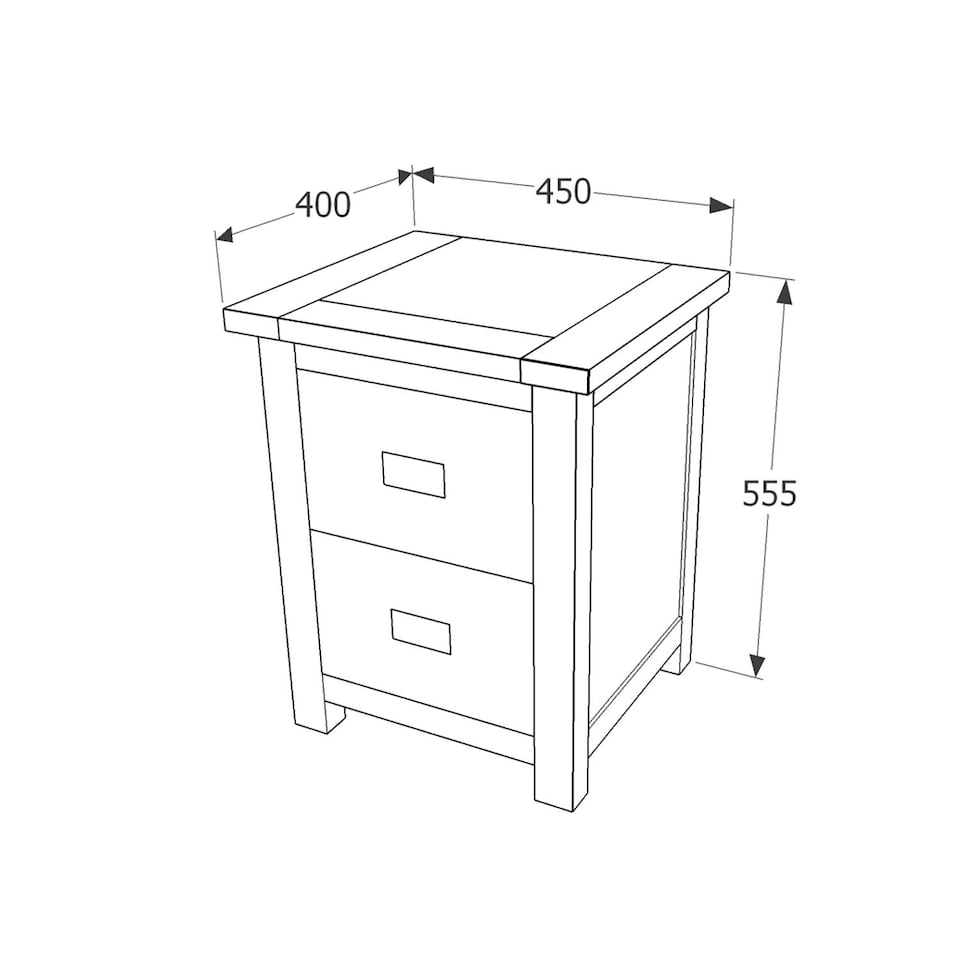 image 1 of Dunkeld 2 Drawer Midnight Blue Bedside Cabinet Blue | Antique Oak effect wax