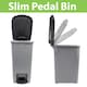 image 2 of JVL Slim Plastic Lidded Foot Pedal Waste Bin, 60L, Grey Grey