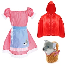 Little Red Riding Hood Costume - with Soft Basket & Wolf Red | M