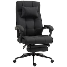 Vinsetto Office Chair, Computer Chair with Adjustable Height, Head Pillow, Footrest for Home, Black