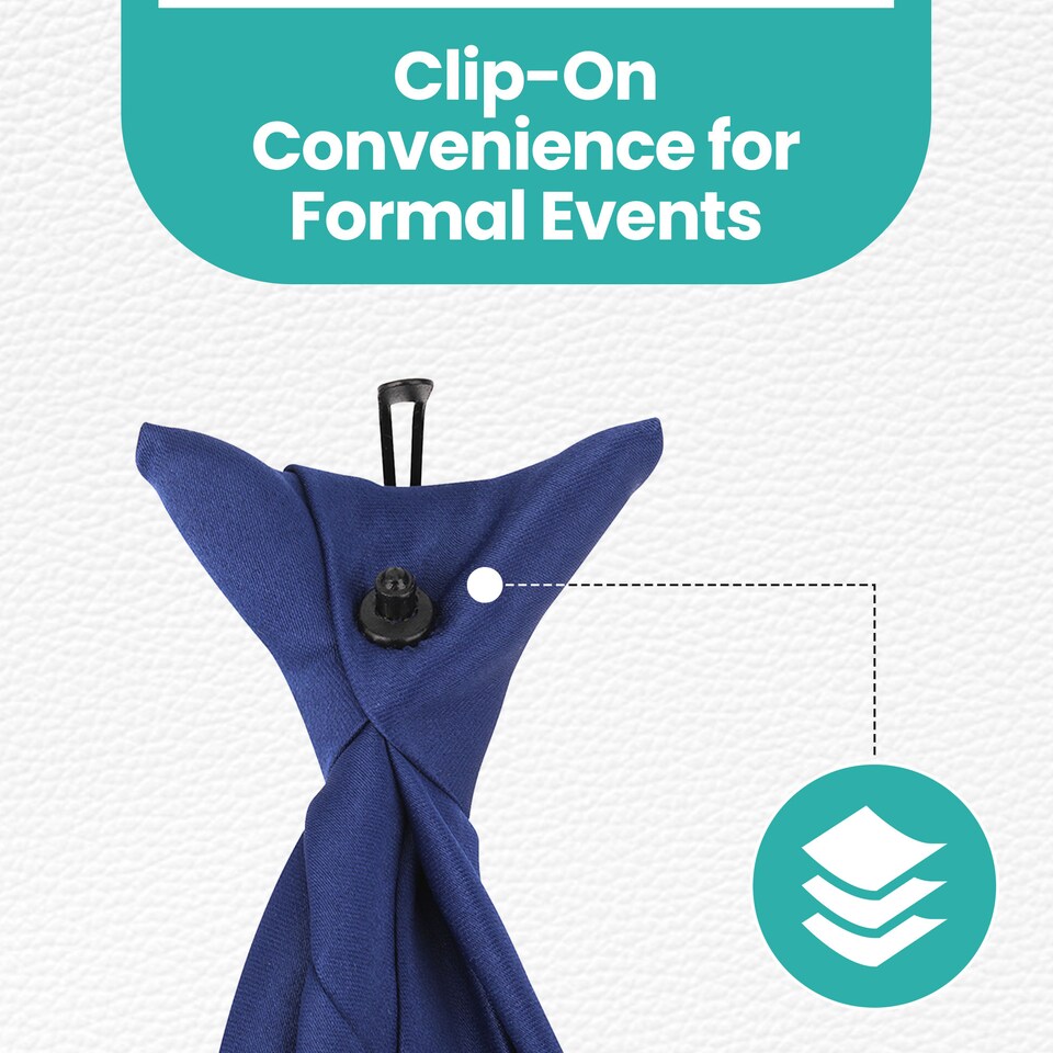 image 1 of Mens Polyester Solid Pre-tied Adjustable Clip-On Tie Washable Neck Tie