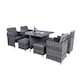 image 1 of Milano 9 Piece Rattan Cube Dining Set - Grey