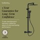 image 6 of Thermostatic Shower Kit Fixed HeadAdjustable Handset Matt Black | Black | Matt Black | 1