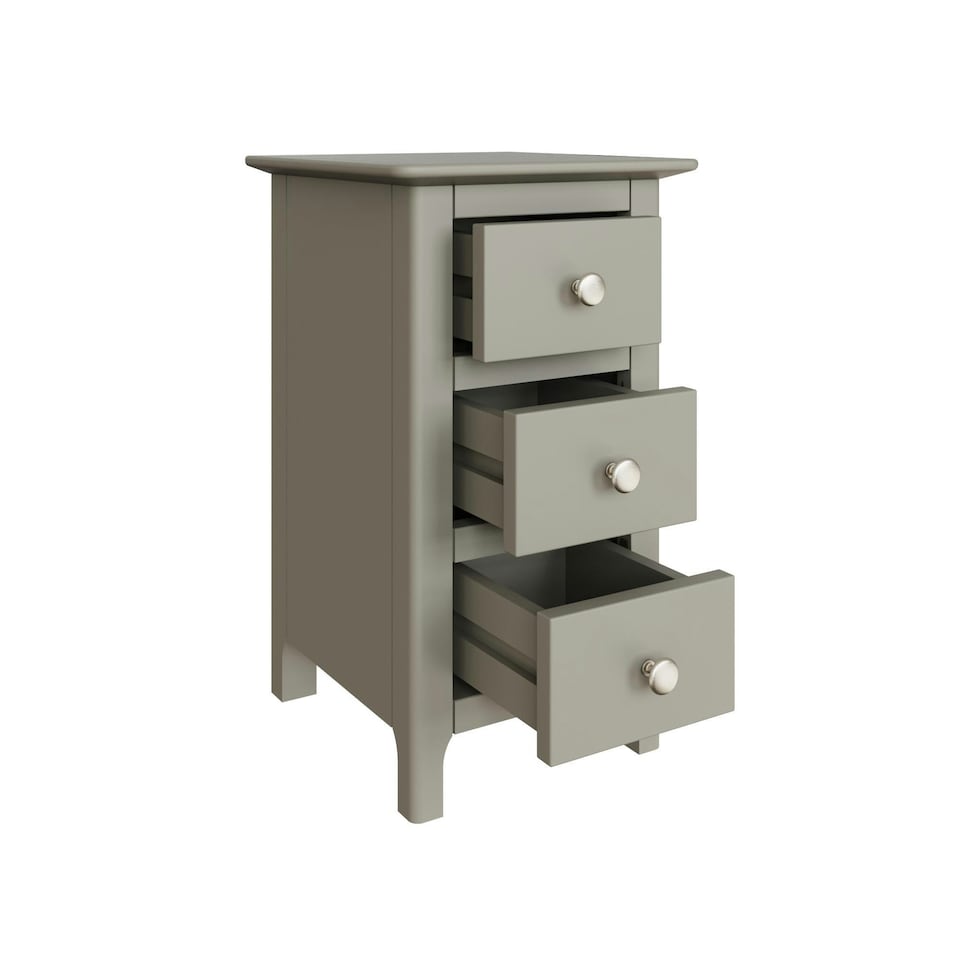 image 1 of Palma 3 Drawer Bedside Cabinet Pale Grey