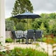 image 5 of Hectare 6 Seater Outdoor Furniture Rectangular Glass Table with Parasol Navy