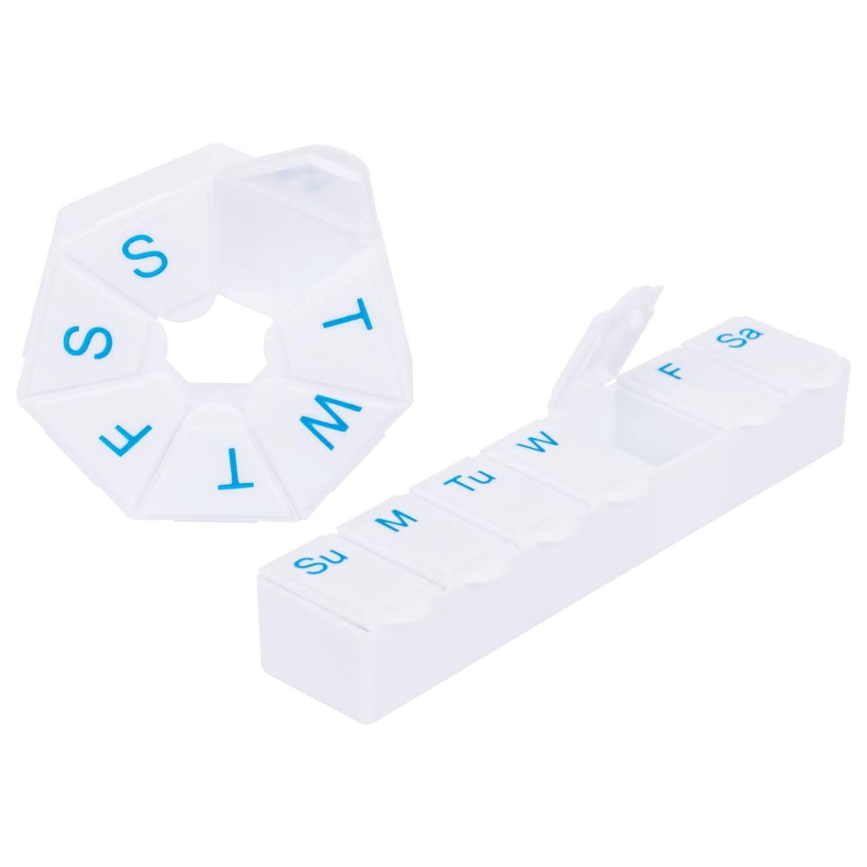 image 1 of Ashley 2pc Plastic Pill Box Set - White