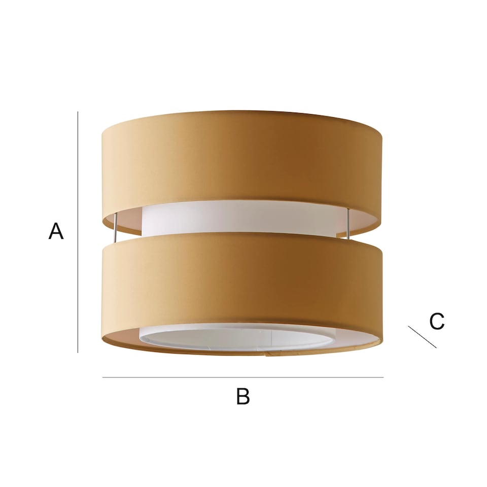 image 1 of ValueLights Sophia Pair of Small Sand 2 Tier Ceiling Light Shades | Yellow