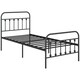 image 6 of HOMCOM 3ft Metal Single Platform Bed Frame w/ Underbed Storage Headboard Black