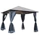 image 1 of Outsunny 3 x 3(m) Polycarbonate Hardtop Gazebo with Aluminium Frame and Curtains