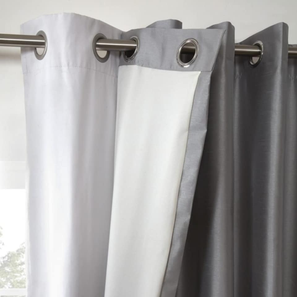 image 1 of Eyelet Blackout Curtain Lining 168cm x 175cm White White | White