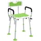 image 1 of HOMCOM EVA Padded Shower Chair for the Elderly and Disabled, Height Adjustable Shower Stool with Back and Arms, 4 Suction Foot Pads, Green | Green
