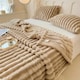 image 4 of Ribbed Jacquard Fleece Blanket Throw 200x240cm - Soft & Cosy Bed Throw