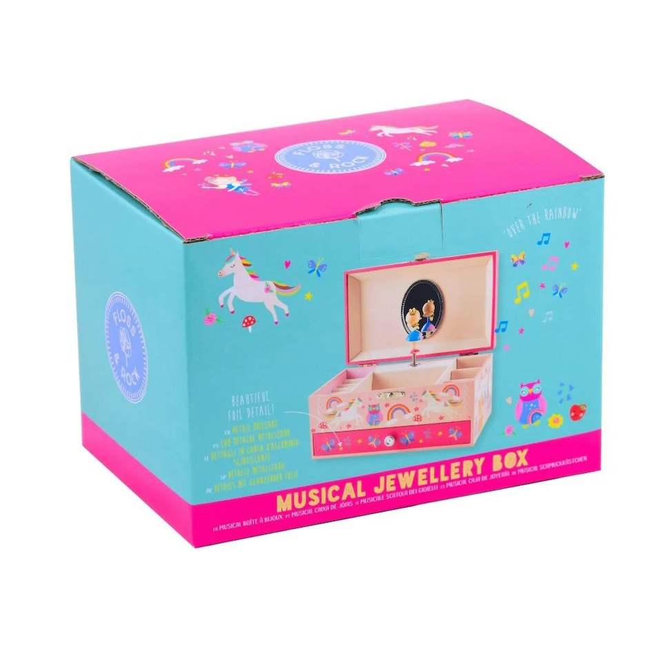 image 1 of Floss & Rock Childrens Rainbow Woodland Musical Jewellery Box