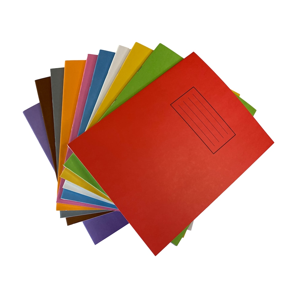 image 1 of Pack of 10 Janrax 9x7" Purple 80 Pages Feint and Ruled Exercise Books