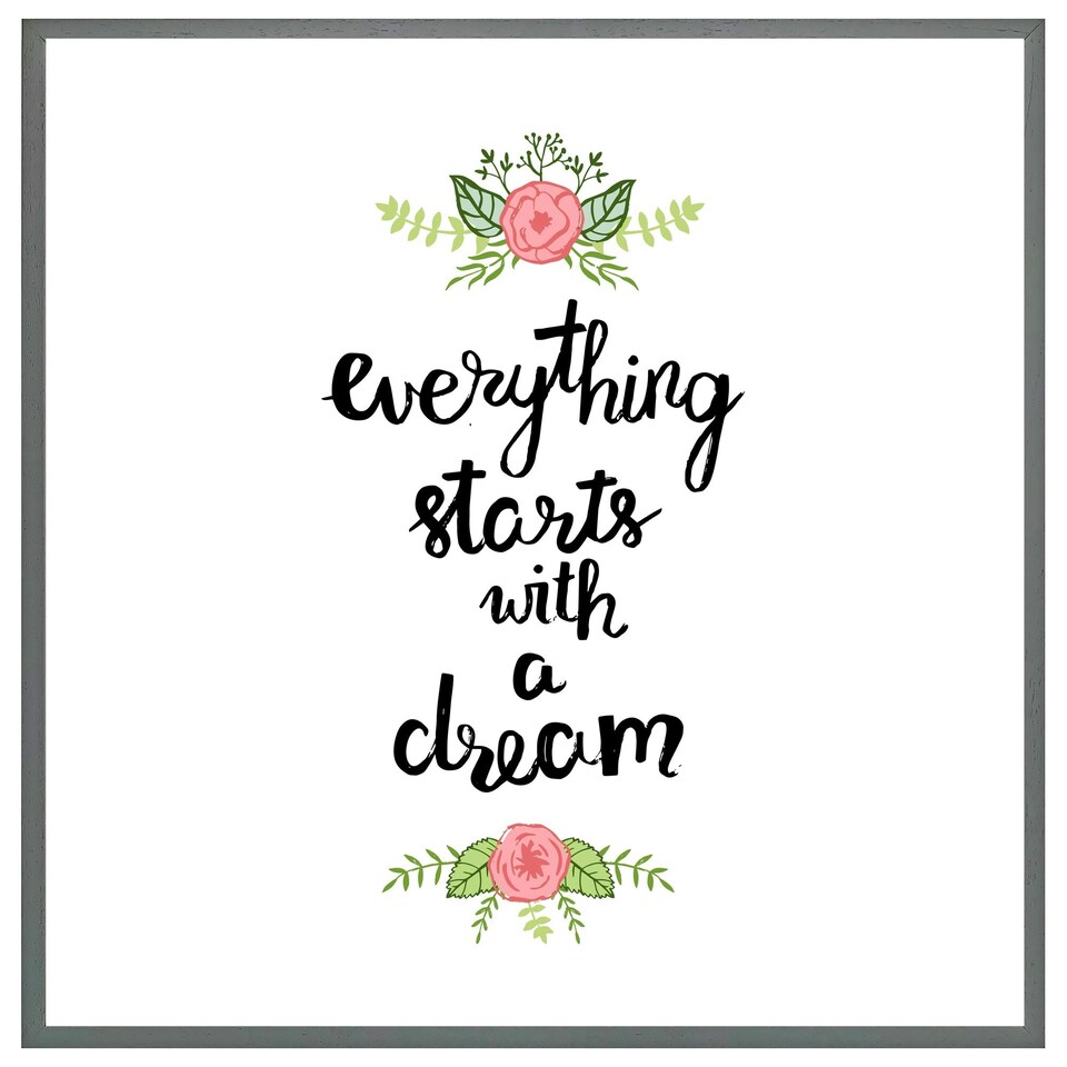 image 1 of Everything starts with a dream (Picutre Frame) Brown | Oak | XS