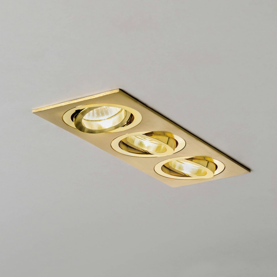 image 1 of BHS Faina 3 Light Adjustable Triple Recessed Spotlight | Gold | Brass | 1