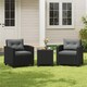 image 2 of Yaheetech 3-Piece Wicker Patio Bistro Set-Black&Grey | Multi | Black&Grey