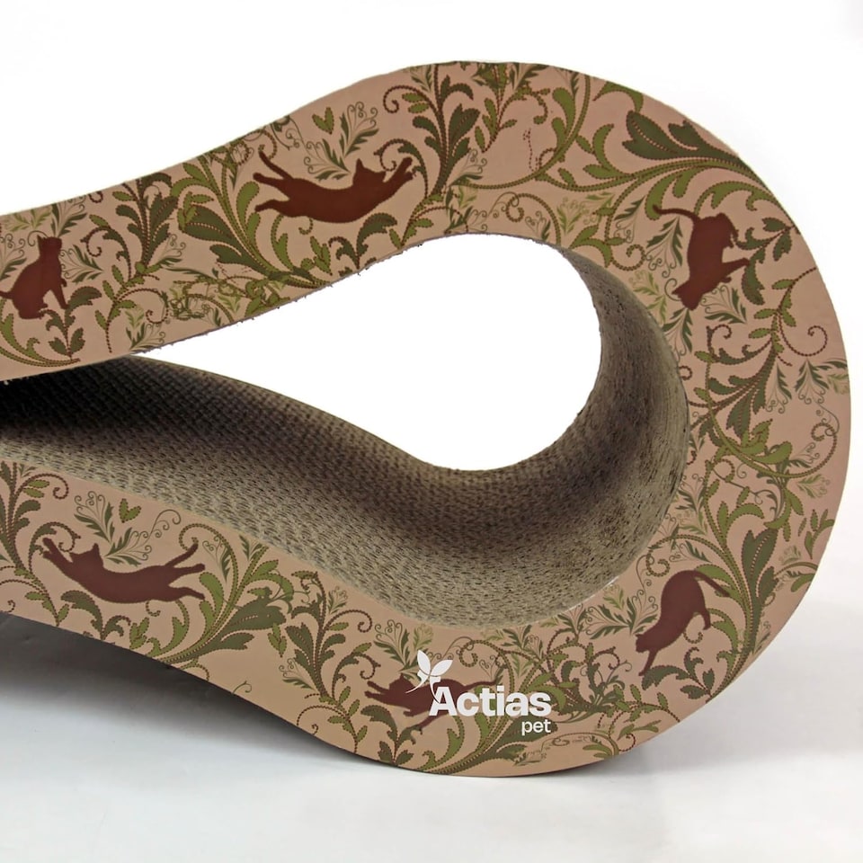 image 1 of Actiaspet - Large Cardboard Corrugated Sofa Bed Cat Scratcher with Free Catnip (Elegant Cat)