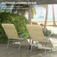 image 3 of Outsunny Reclining Garden Chairs Set of 2 w/ 5-level Adjustable Backrest, Beige