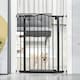 image 2 of PawHut 74-80cm Adjustable Metal Pet Gate Safety Barrier w/ Auto-Close Door Black