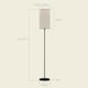 image 7 of HOMCOM Standing Floor Lamp with Linen Shade for Living Room, Bedroom, Black