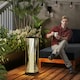image 2 of Outsunny Rattan Solar Floor Lamp, Auto On/Off LED Garden Lights, Grey 