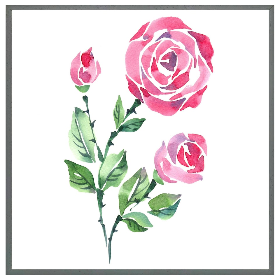 image 1 of Rose print (Picutre Frame) Grey | L
