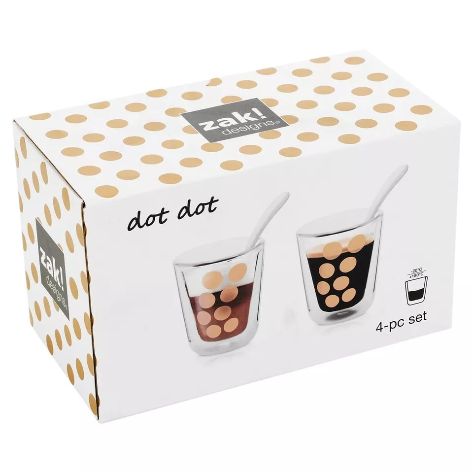 image 1 of Zak Double Wall Espresso Cup Set with Spoon - 200ml