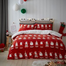 Bedlam Jolly Santa Duvet Cover Set Red