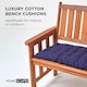 image 2 of Homescapes Garden Bench Cushion Luxury 2 Seater 100% Cotton Indoor Outdoor Seat Pad Navy Blue | 108 x 42 cm