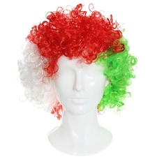 Pack of 6 Welsh Supporters Curly Wig Multi | One Size