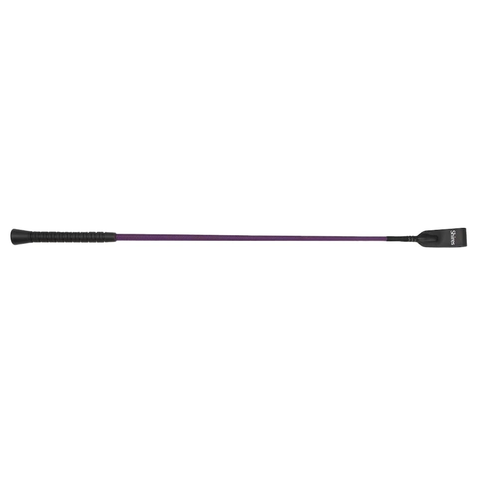 image 1 of Shires Plain Leather Horse Dressage Whip - Purple - 26.5in