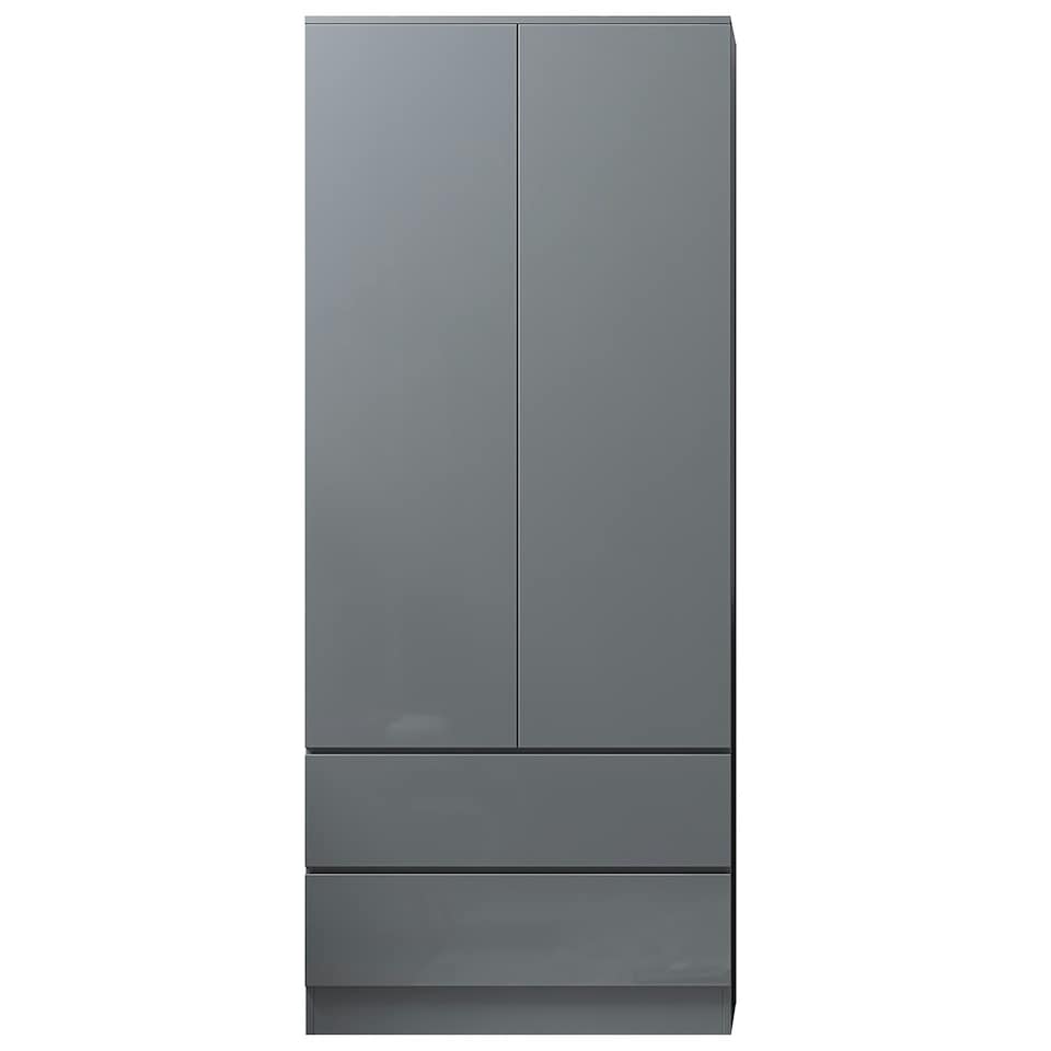 image 1 of FWStyle Stora 2 Door 2 Drawer Combination Wardrobe - Grey Gloss Front Grey