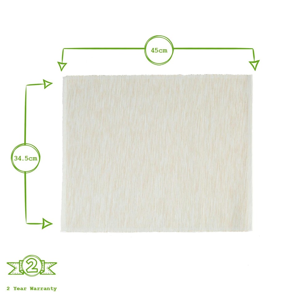 image 1 of Nicola Spring Cotton Fabric Placemats - Natural - Pack of 6 Clear