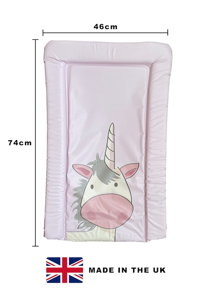 image 1 of Babybase Padded Changing Mat 74 x 46cm Unicorn Baby | Pink