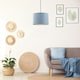 image 7 of Contemporary and Sleek Blue Nova Plain Linen Fabric Drum Lamp Shade 60w Maximum | Blue | 12"