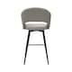 image 5 of Bentley Designs - Sterling 180° Return Swivel Barstool With Black Sand Powder Coated Legs - Light Grey Faux Leather (Single)